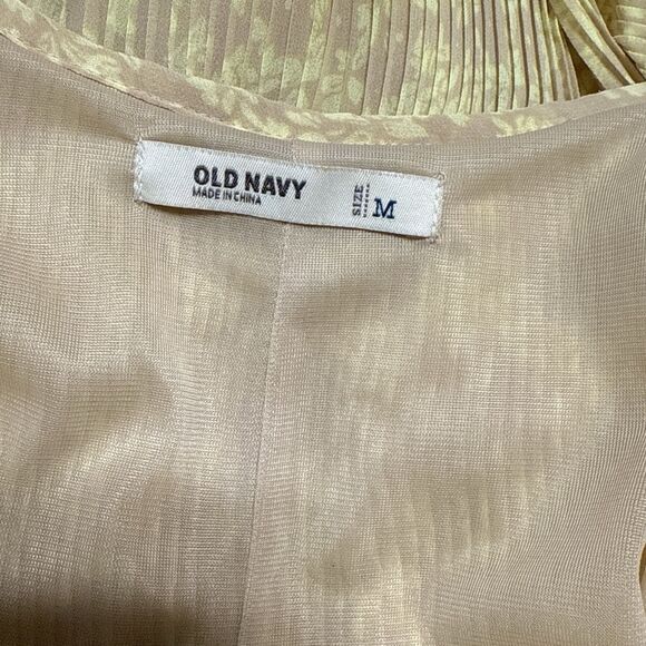 OLD NAVY Womens Medium Lined Yellow/Taupe Sleeveless Floral Maxi Dress beach - Picture 5 of 8